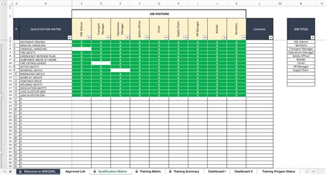 Training Matrix Dashboard Template Health and Safety - Etsy