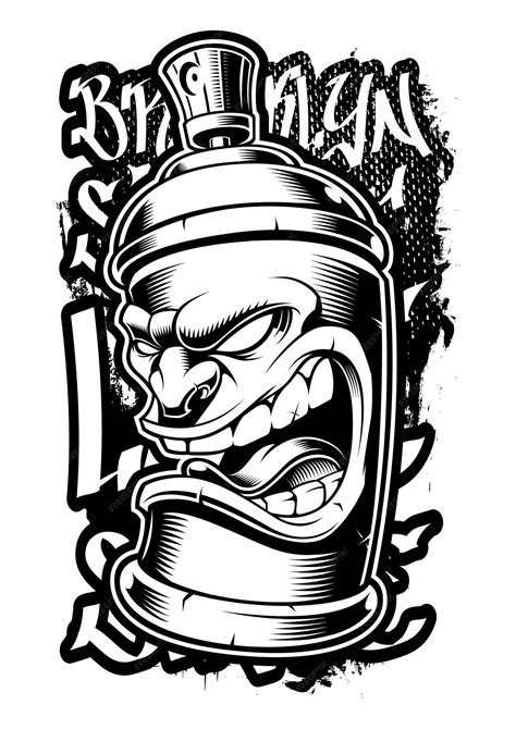 Premium Vector | Graffiti spray can. illustration of street art on dark background.