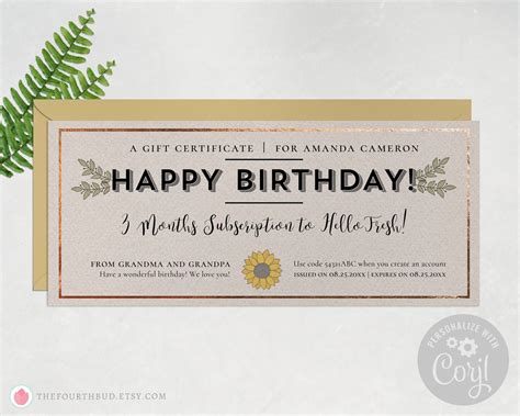 Happy Birthday Gift Certificate Template Editable Gift Canada | ubicaciondepersonas.cdmx.gob.mx