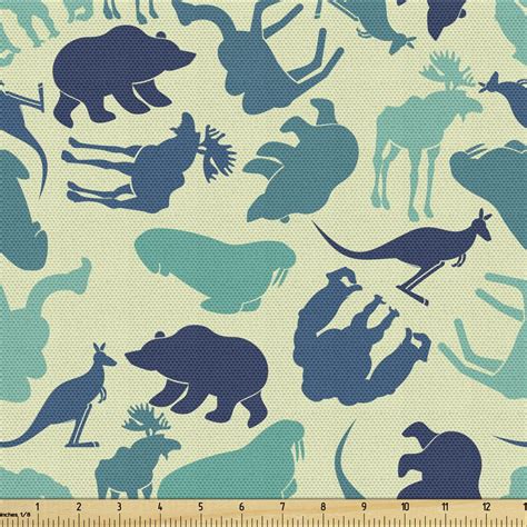 Wildlife Sofa Upholstery Fabric by the Yard, Animals on a Pale Green Background, Decorative ...