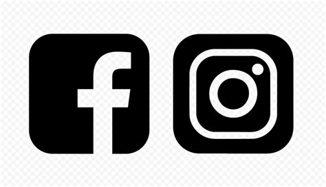 HD Facebook Instagram Black Outline Square Logos Icons PNG | Citypng