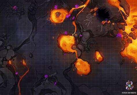 [Map] Volcanic Wilderness + Wolf Fire Elemental Token in Comments : r/Roll20