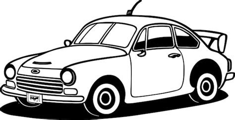 Car Clipart Black and White Vector 3 | Premium AI-generated vector