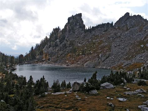 Cliifs above the lake: Amphitheater Lake Trail, Grand Teton National Park, Wyoming