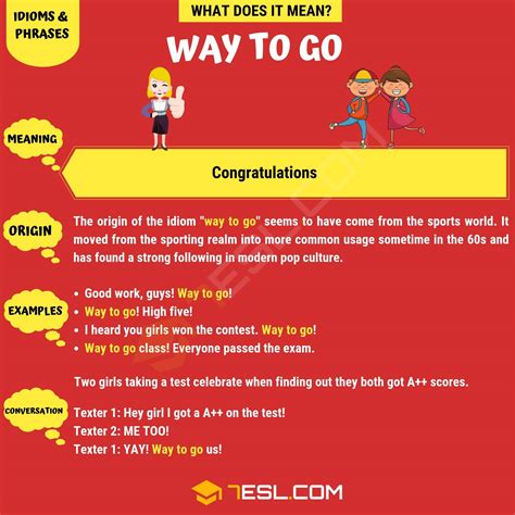 "Way to Go" Meaning, Origin and Examples • 7ESL