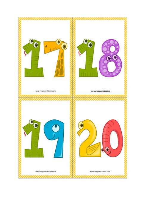 Colored Printable Numbers 1-10 - Number Wall Cards For Preschoolers With Colorful Pencil ...