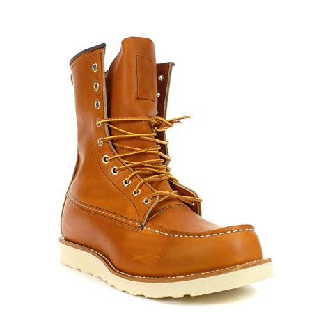 Red Wing Men's 8-Inch Classic Brown Leather Boots 00877D - WOOKI.COM