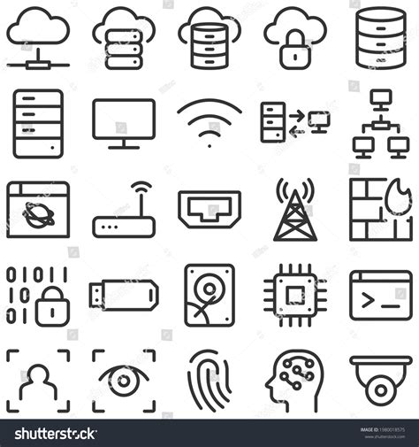 System Network Security Icon Set Stock Vector (Royalty Free) 1980018575 ...