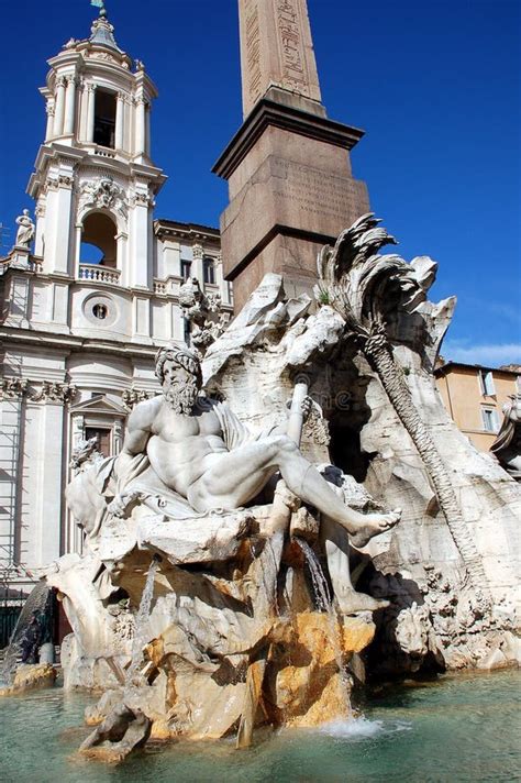 Fountain of the Four Rivers - Rome Stock Photo - Image of navona, roman: 818614