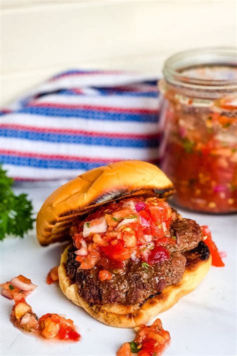 Burgers with Fresh Tomato Relish