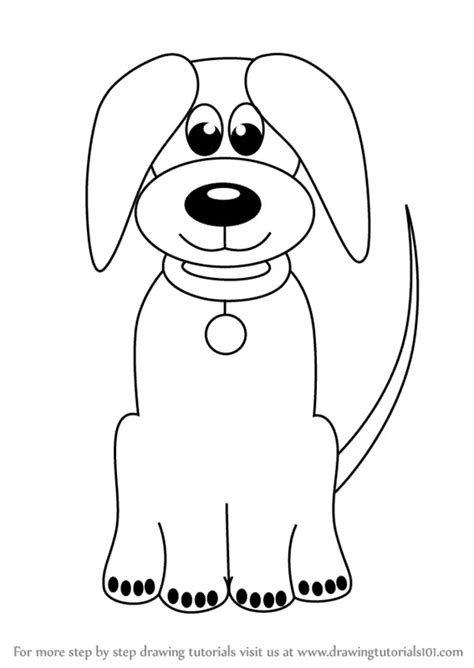 Simple Cartoon Dog Drawing