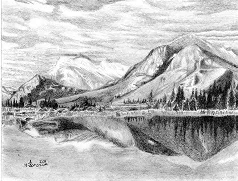 Pencil Drawing Mountain Landscape Simple Lessons How To Draw A Mountain Landscape With Pencil ...