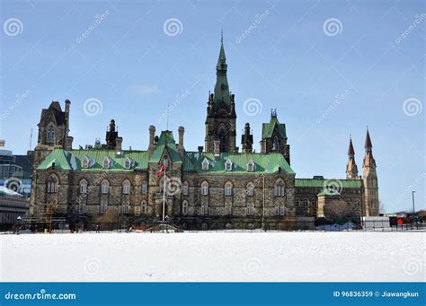 Parliament Building West Block in Winter, Ottawa, Canada Stock Image - Image of style, history ...