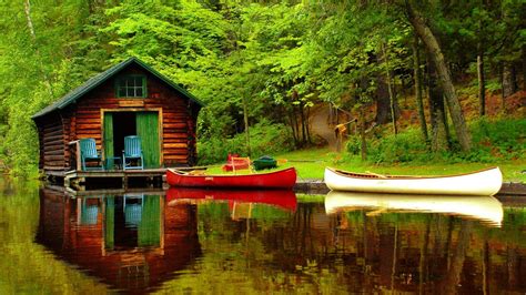 Lake Cabin Forest Wallpapers - Wallpaper Cave