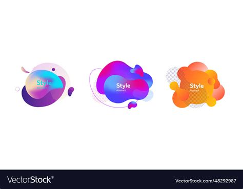 Collection of isolated abstract shapes with neon Vector Image