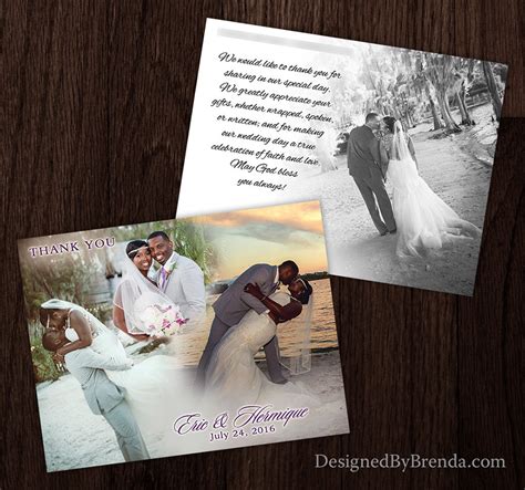 Blended Photo Collage Wedding Thank You Postcard – Designed By Brenda