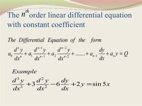 Linear differential equation with constant coefficient