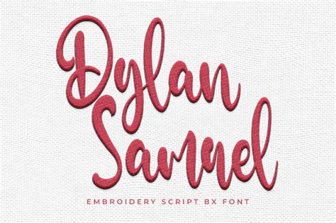 Dylan Samuel Embroidery Font, Embroidery Handwritten Script Font, Bx Embroidery Fonts ...