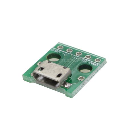 Female Micro USB Type B 5 Pin Connector SMT With PCB - Audiophonics