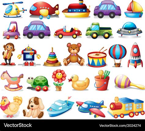 Collection of toys Royalty Free Vector Image - VectorStock