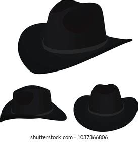 Black Cowboy Hat Vector Illustration Stock Vector (Royalty Free) 1037366806 | Shutterstock