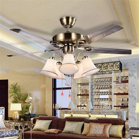 Modern Ceiling Fan Light For Living Room Restaurant Bedroom Lights ceiling fan crystal ceiling ...