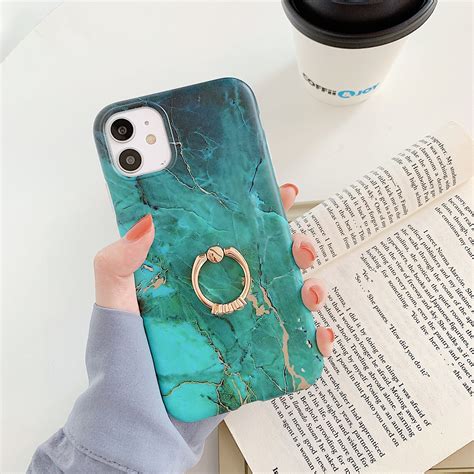 Marble Cases For IPhone 11 Pro 7 8 Plus X XR XS Max SE 2020 Case Ring Bracket Soft Silicone ...