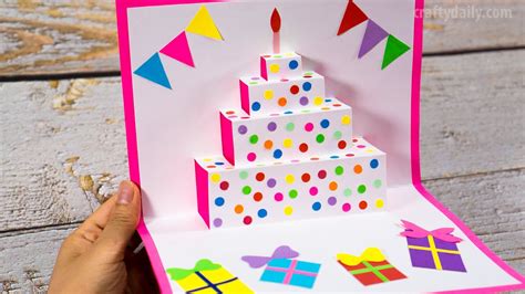 DIY Birthday Cake Pop Up Card | Easy Pop Up Card Tutorials | Happy Birthday Card Ideas - YouTube