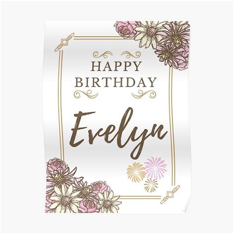 "Happy Birthday Evelyn | Happy Birthday Card For Evelyn" Poster for Sale by PrettyArtwork ...