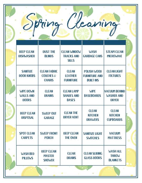 Spring cleaning checklist printable - filomma