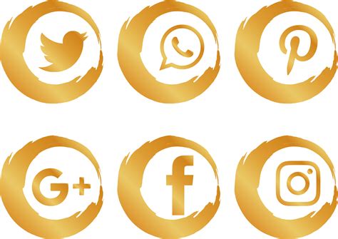 Gold Social Media Icons Png