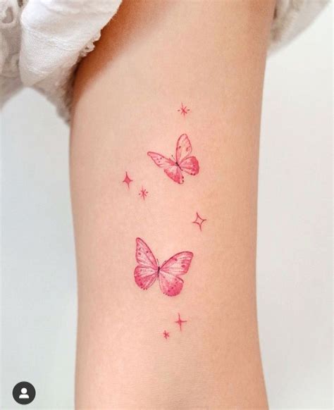 Pink butterfly tattoo | Pink tattoo, Simplistic tattoos, Subtle tattoos