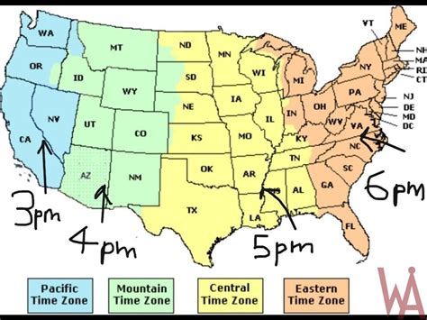 US Time Zone Map | US Map With Different Time Zone | WhatsAnswer | Time zone map, Time zones, Map