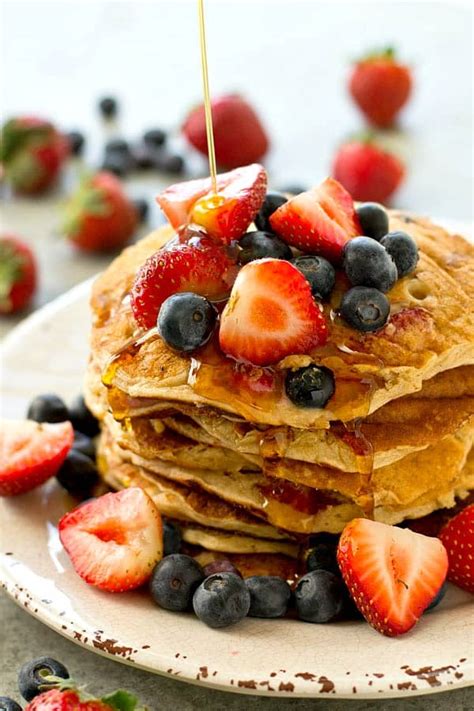 Healthy Mixed Berry Multi-Grain Pancakes