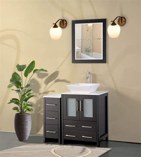 Vanity Art 36 Inch Single Sink Bathroom Vanity Combo Set - Modern Storage Cabinet Solid Wood ...