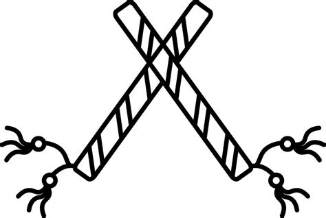 Cross Dandiya Sticks Icon In Thin Line Art. 24182984 Vector Art at Vecteezy