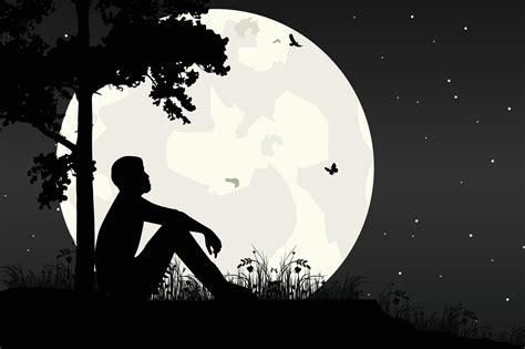 cute man and moon silhouette graphic 7461343 Vector Art at Vecteezy