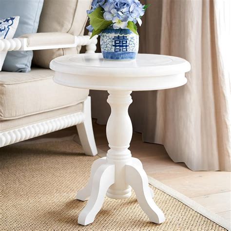 Round White Side Table | White side tables, White round side table, Side table