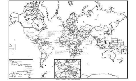 Printable World Map Coloring Page With Countries Labeled - Printable Word Searches