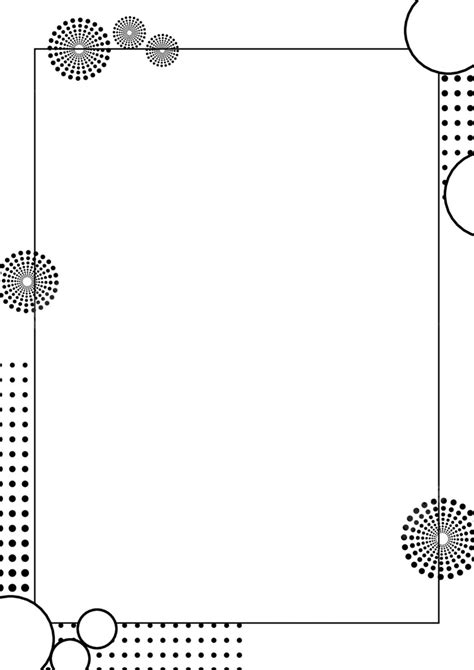 Easy-to-create Polka-dot Design In Black And White Page Border Background Word Template And ...