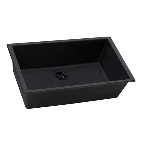 Ruvati 30 x 18 inch Granite Composite Undermount Single Bowl Kitchen Sink - Midnight Black ...