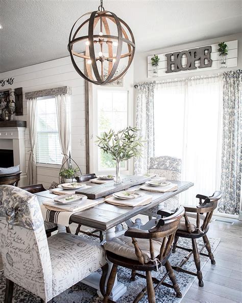 The farmhouse dining room of our dreams featuring our Flatiron chandelier😍 Hom | Farmhouse ...