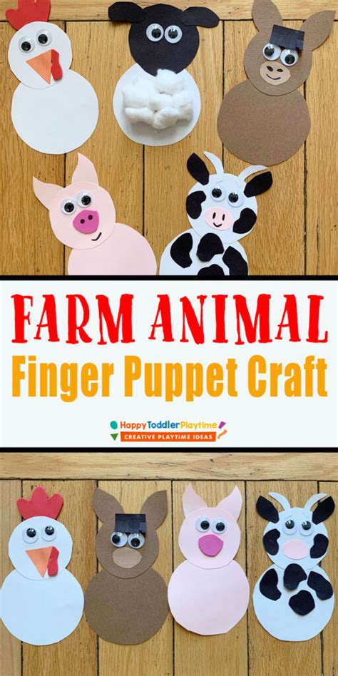 Farm Animal Finger Puppets Craft - Happy Toddler Playtime