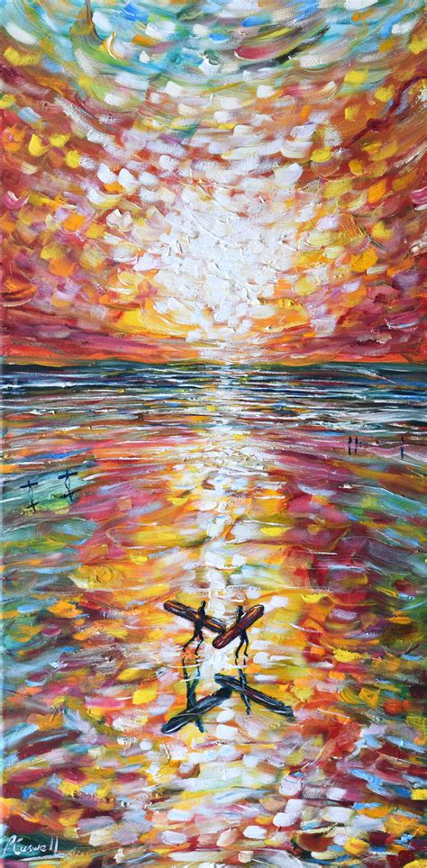 Impressionist Golden Yellow Sunset Oil Painting for sale – Pete Caswell