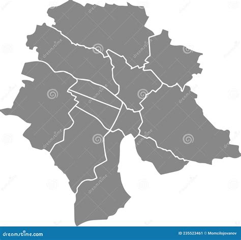 Blank Gray Districts Map of Zurich, Switzerland Stock Vector - Illustration of infographic, land ...