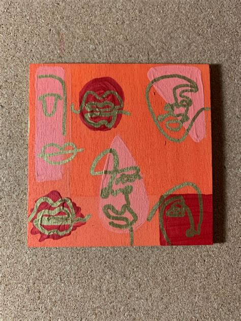 many faces. | Original art, Art, Painting