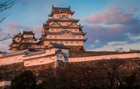 Wallpaper the sky, castle, Japan, Japan, Himeji Castle, Himeji, Himeji Castle, Samoa egrets ...