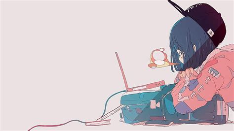 HD wallpaper: Anime, Girl, Laptop | Wallpaper Flare