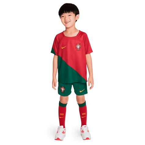 Kit Nike Portugal Primera Equipación Stadium Mundial Qatar 2022 Niño Pepper Red-Gorge Green-Gold ...