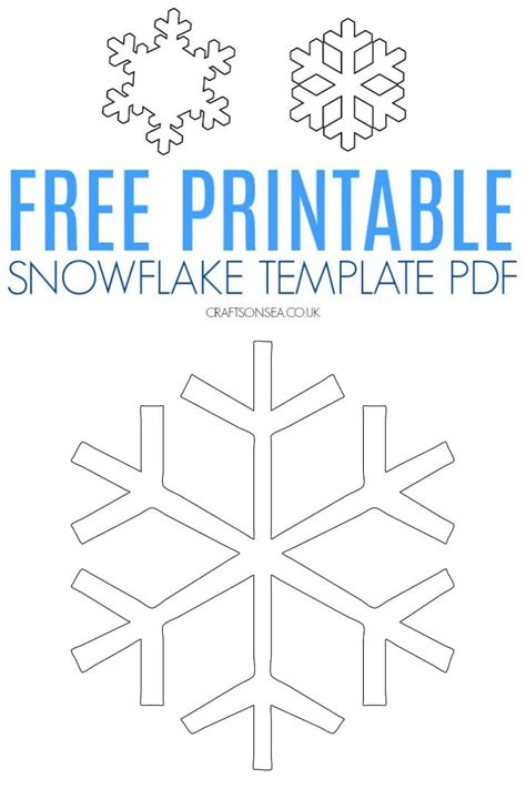 FREE Snowflake Template (Printable PDF) - Crafts on Sea